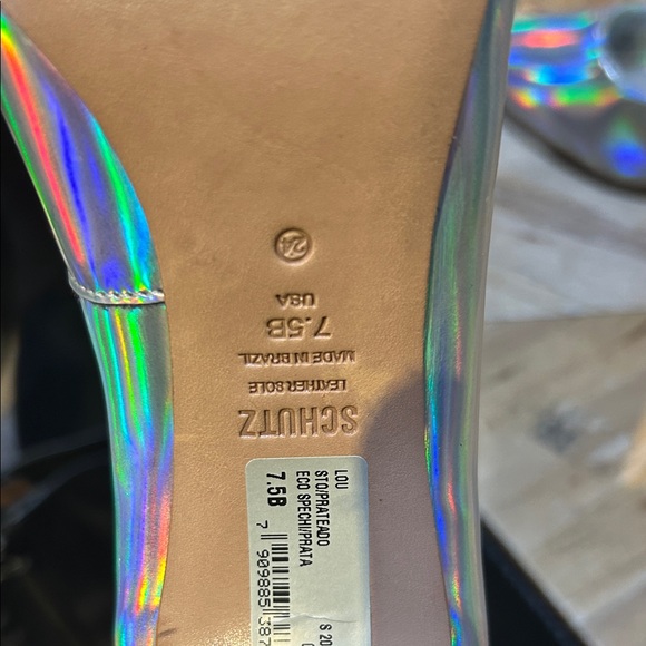 SCHUTZ Iridescent Silver Heels - Picture 3 of 5